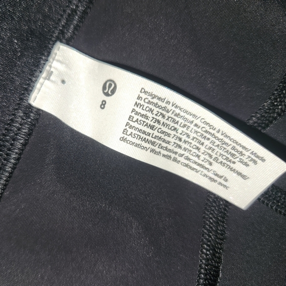 Nwt Lululemon womens black high rise paddle crop size 8 - Picture 6 of 6